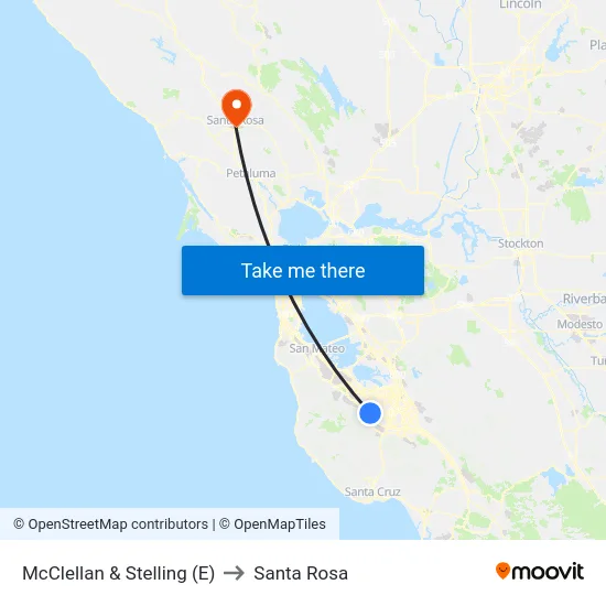 McClellan & Stelling (E) to Santa Rosa map