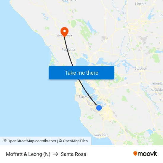 Moffett & Leong (N) to Santa Rosa map