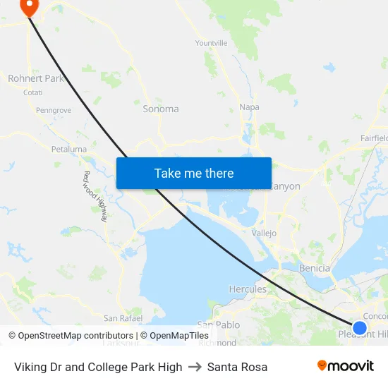 Viking Dr and College Park High to Santa Rosa map