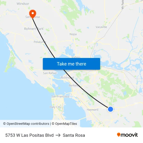5753 W Las Positas Blvd to Santa Rosa map