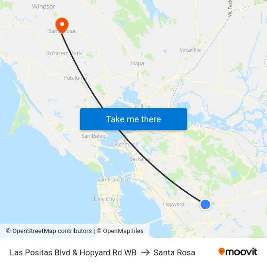 Las Positas Blvd & Hopyard Rd WB to Santa Rosa map