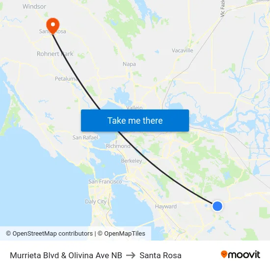 Murrieta Blvd & Olivina Ave NB to Santa Rosa map