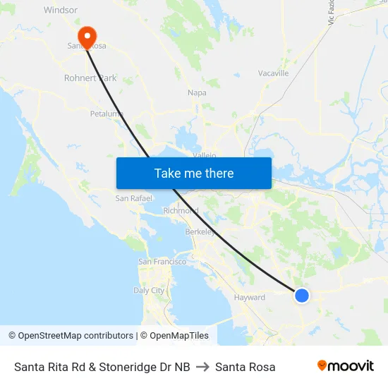Santa Rita Rd & Stoneridge Dr NB to Santa Rosa map