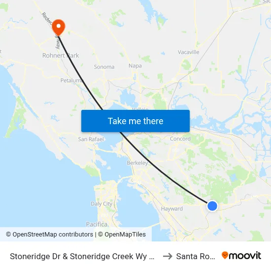 Stoneridge Dr & Stoneridge Creek Wy WB to Santa Rosa map