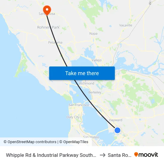 Whipple Rd & Industrial Parkway Southwest to Santa Rosa map