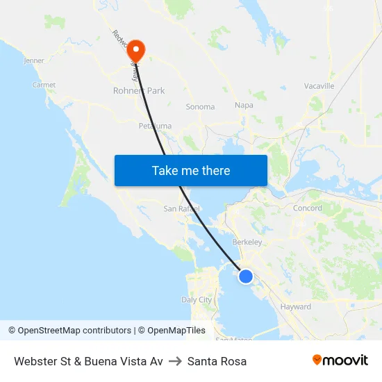 Webster St & Buena Vista Av to Santa Rosa map