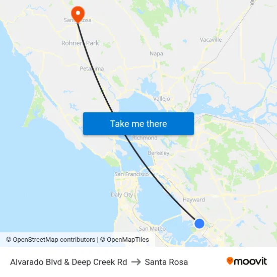 Alvarado Blvd & Deep Creek Rd to Santa Rosa map