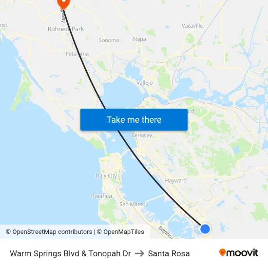 Warm Springs Blvd & Tonopah Dr to Santa Rosa map