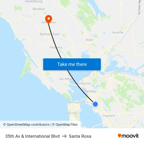 35th Av & International Blvd to Santa Rosa map
