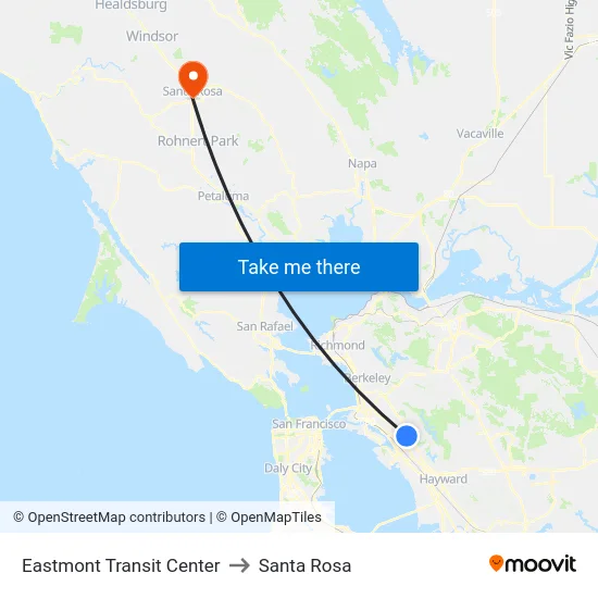 Eastmont Transit Center to Santa Rosa map