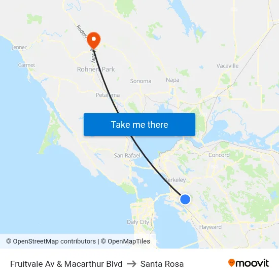 Fruitvale Av & Macarthur Blvd to Santa Rosa map