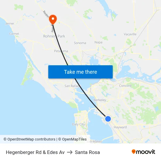 Hegenberger Rd & Edes Av to Santa Rosa map