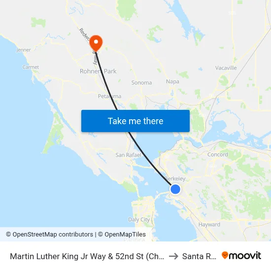 Martin Luther King Jr Way & 52nd St (Childrens H) to Santa Rosa map