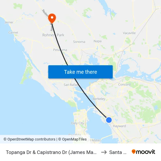 Topanga Dr & Capistrano Dr (James Madison Mid. S) to Santa Rosa map