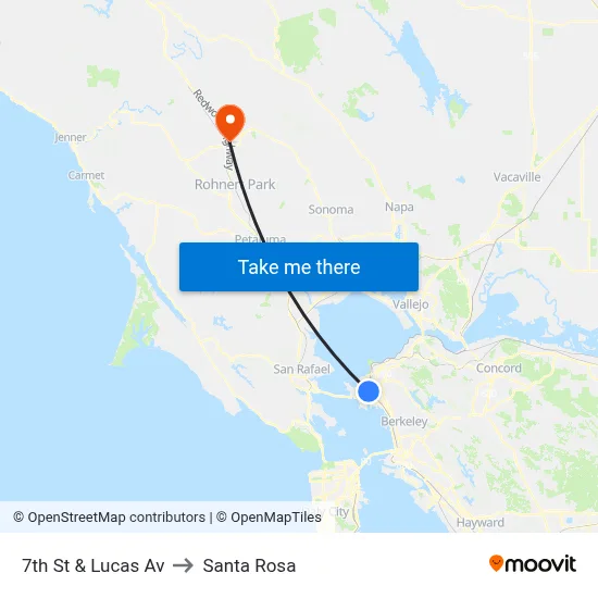 7th St & Lucas Av to Santa Rosa map