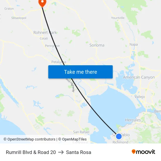 Rumrill Blvd & Road 20 to Santa Rosa map