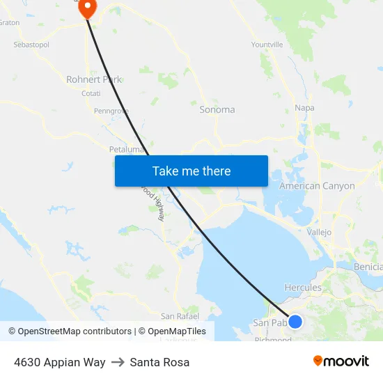 4630 Appian Way to Santa Rosa map