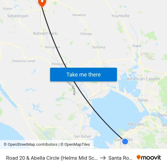 Road 20 & Abella Circle (Helms Mid Sch) to Santa Rosa map