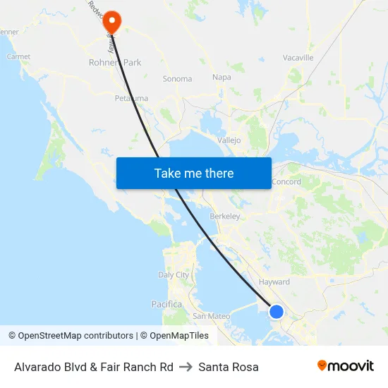 Alvarado Blvd & Fair Ranch Rd to Santa Rosa map