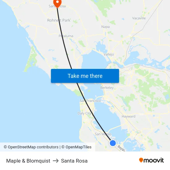 Maple & Blomquist to Santa Rosa map