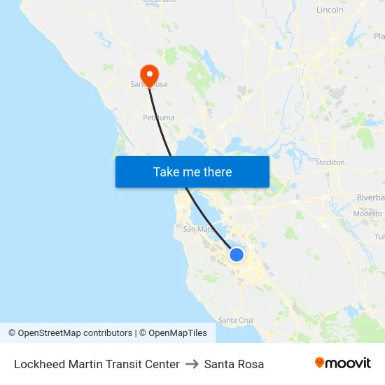 Lockheed Martin Transit Center to Santa Rosa map