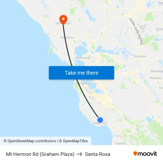 Mt Hermon Rd (Graham Plaza) to Santa Rosa map