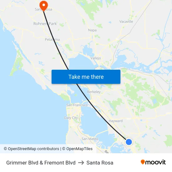 Grimmer Blvd & Fremont Blvd to Santa Rosa map
