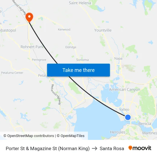 Porter St & Magazine St (Norman King) to Santa Rosa map