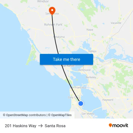 201 Haskins Way to Santa Rosa map