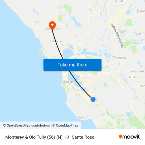 Monterey & Old Tully (56) (N) to Santa Rosa map