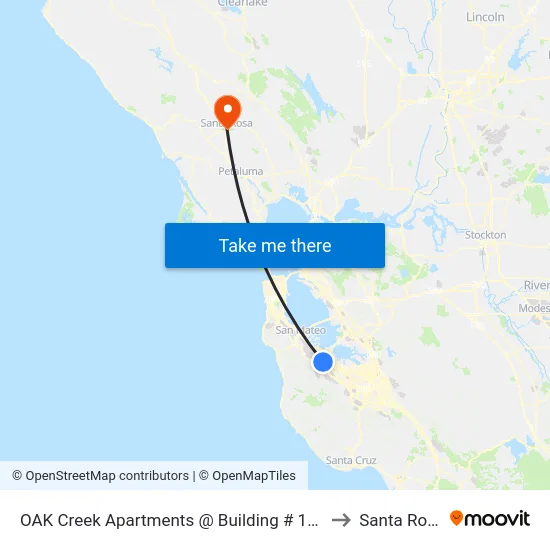 OAK Creek Apartments @ Building # 1470 to Santa Rosa map