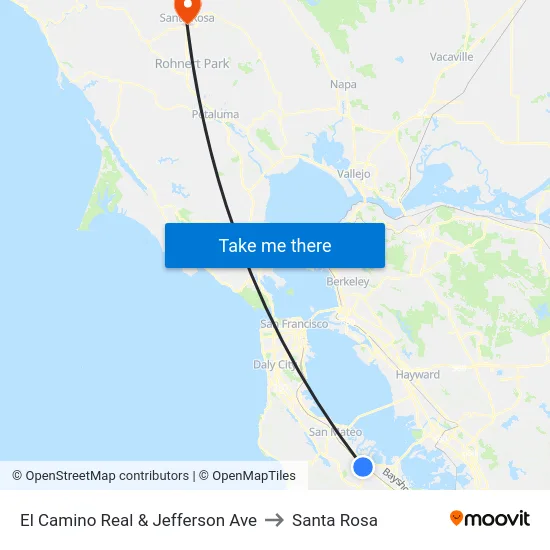 El Camino Real & Jefferson Ave to Santa Rosa map