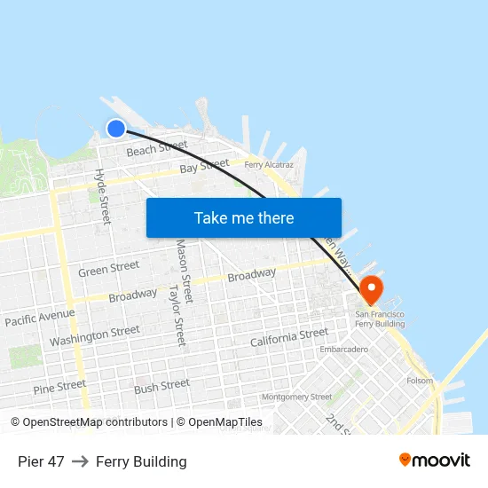 Pier 47 to Ferry Building map