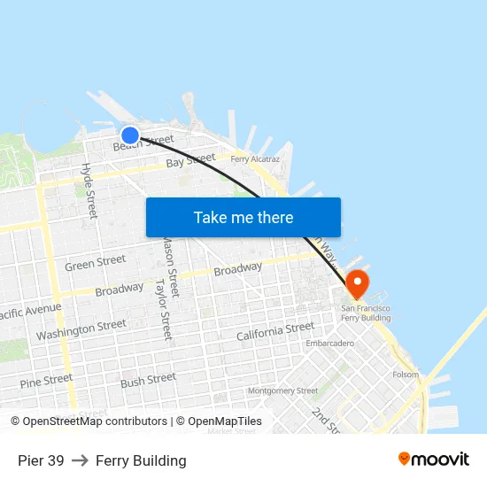 Pier 39 to Ferry Building map