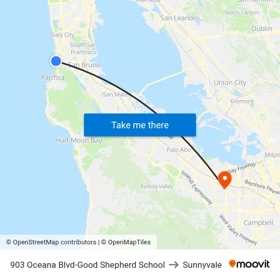 903 Oceana Blvd-Good Shepherd School to Sunnyvale map