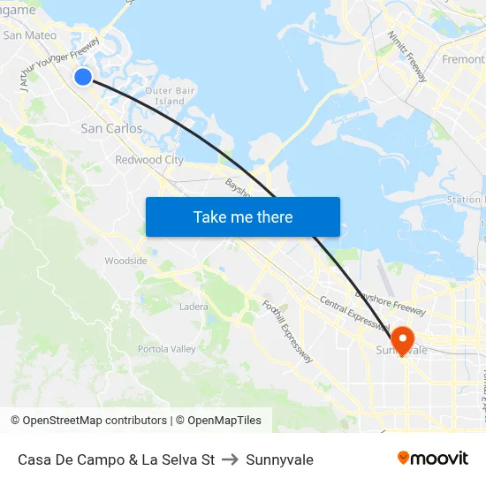Casa De Campo & La Selva St to Sunnyvale map