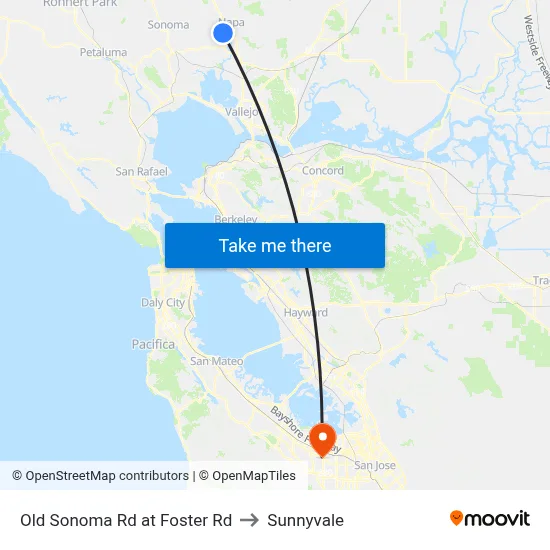 Old Sonoma Rd at Foster Rd to Sunnyvale map