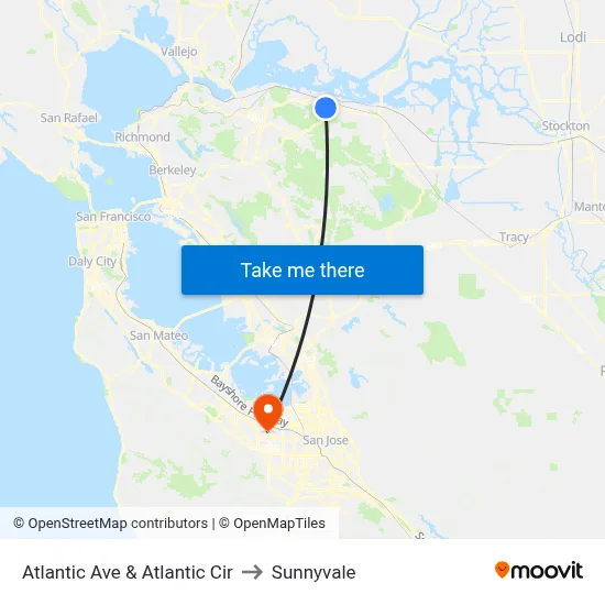 Atlantic Ave & Atlantic Cir to Sunnyvale map