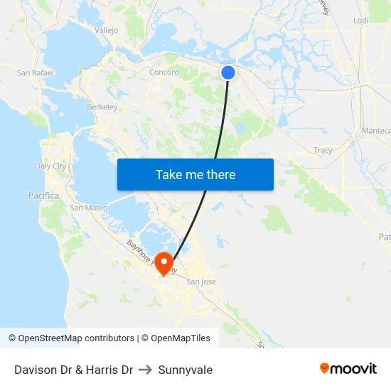 Davison Dr & Harris Dr to Sunnyvale map
