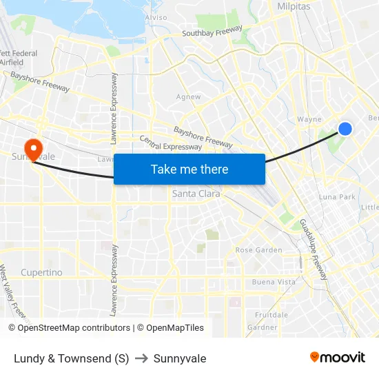 Lundy & Townsend (S) to Sunnyvale map