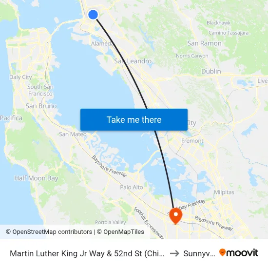 Martin Luther King Jr Way & 52nd St (Childrens H) to Sunnyvale map