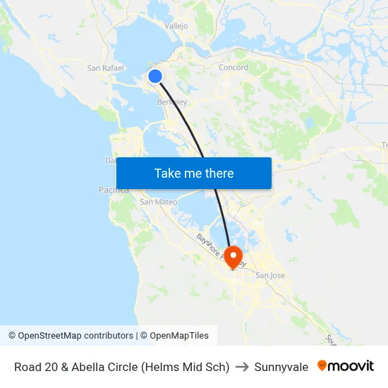 Road 20 & Abella Circle (Helms Mid Sch) to Sunnyvale map