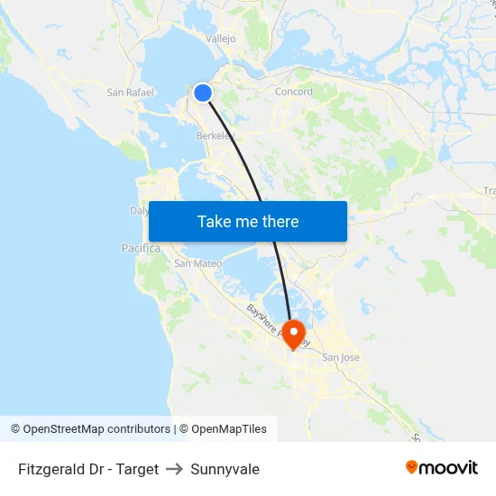 Fitzgerald Dr - Target to Sunnyvale map