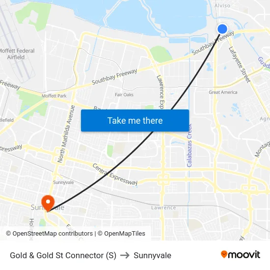 Gold & Gold St Connector (S) to Sunnyvale map