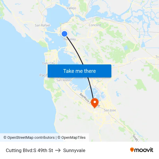 Cutting Blvd:S 49th St to Sunnyvale map