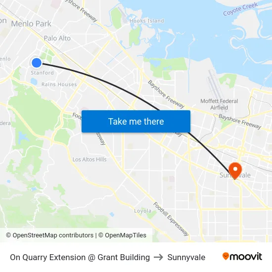 On Quarry Extension @ Grant Building to Sunnyvale map