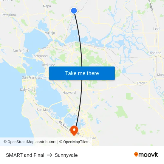 SMART and Final to Sunnyvale map