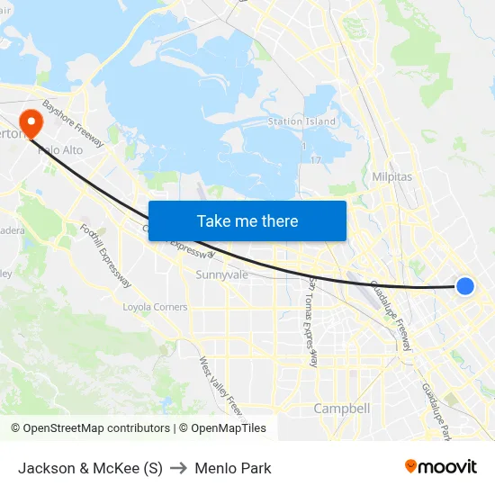 Jackson & McKee (S) to Menlo Park map
