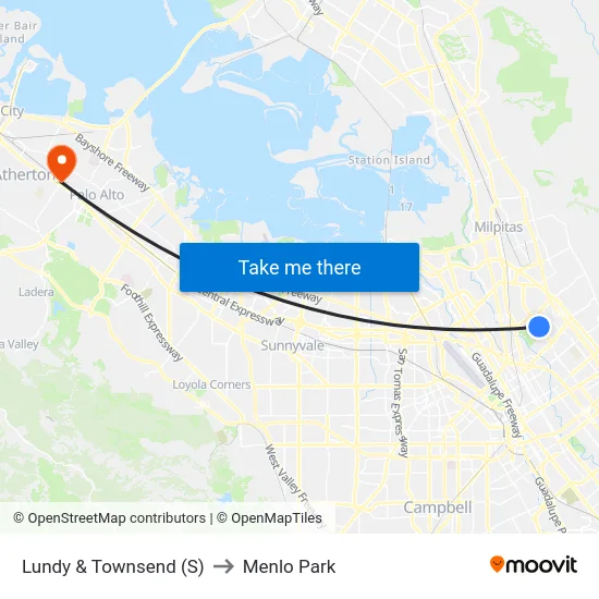 Lundy & Townsend (S) to Menlo Park map