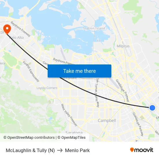 McLaughlin & Tully (N) to Menlo Park map